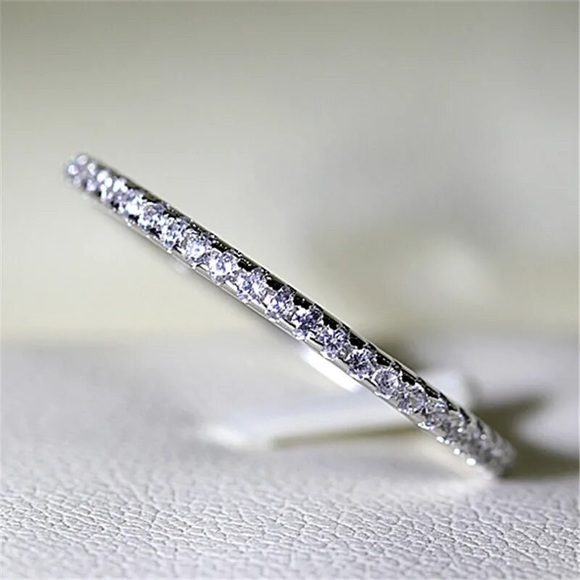 Classic Silver Stackable Eternity Ring - Picture 4 of 7